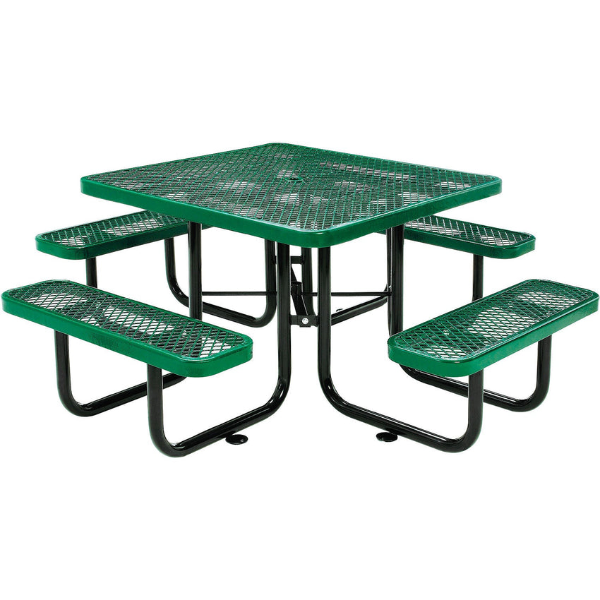 Global Industrial 46" Square Picnic Table, Expanded Metal (GLB - 277151) - SchoolOutlet