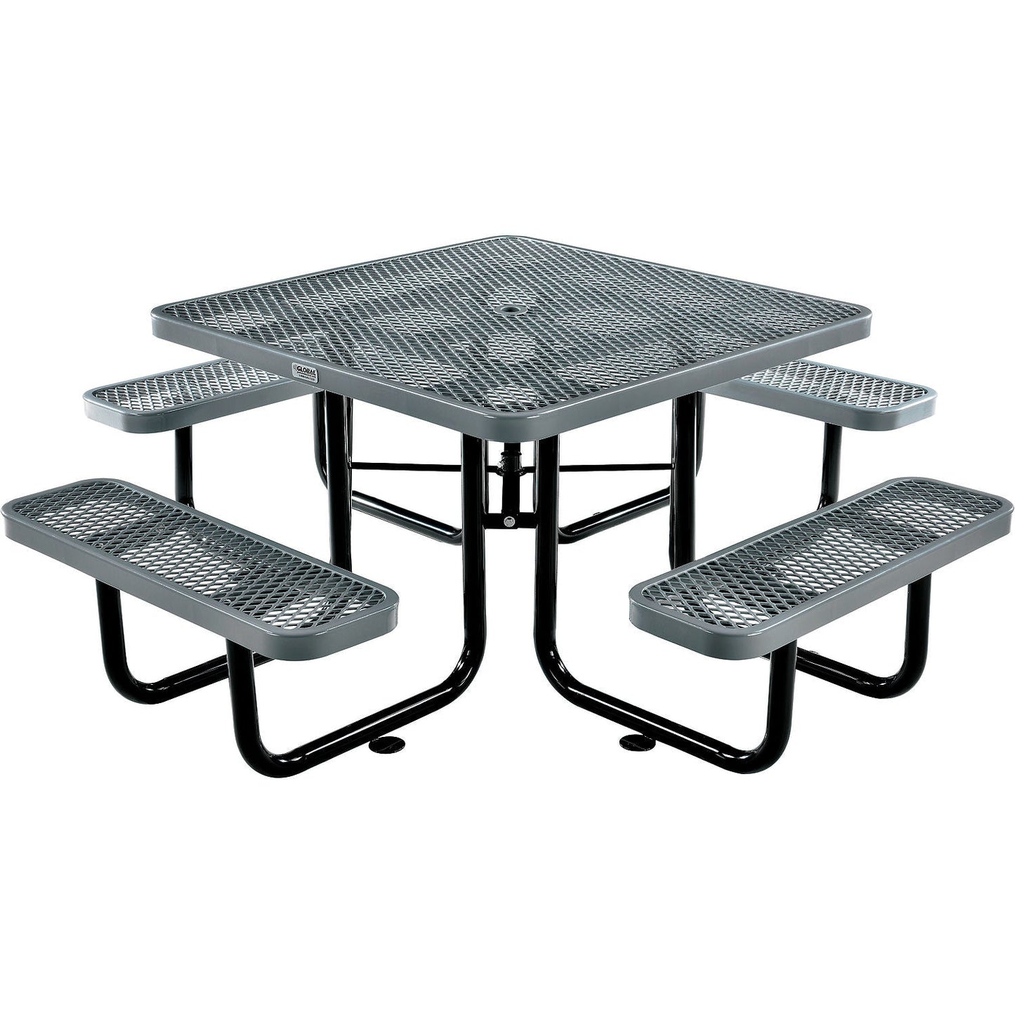 Global Industrial 46" Square Picnic Table, Expanded Metal (GLB - 277151) - SchoolOutlet