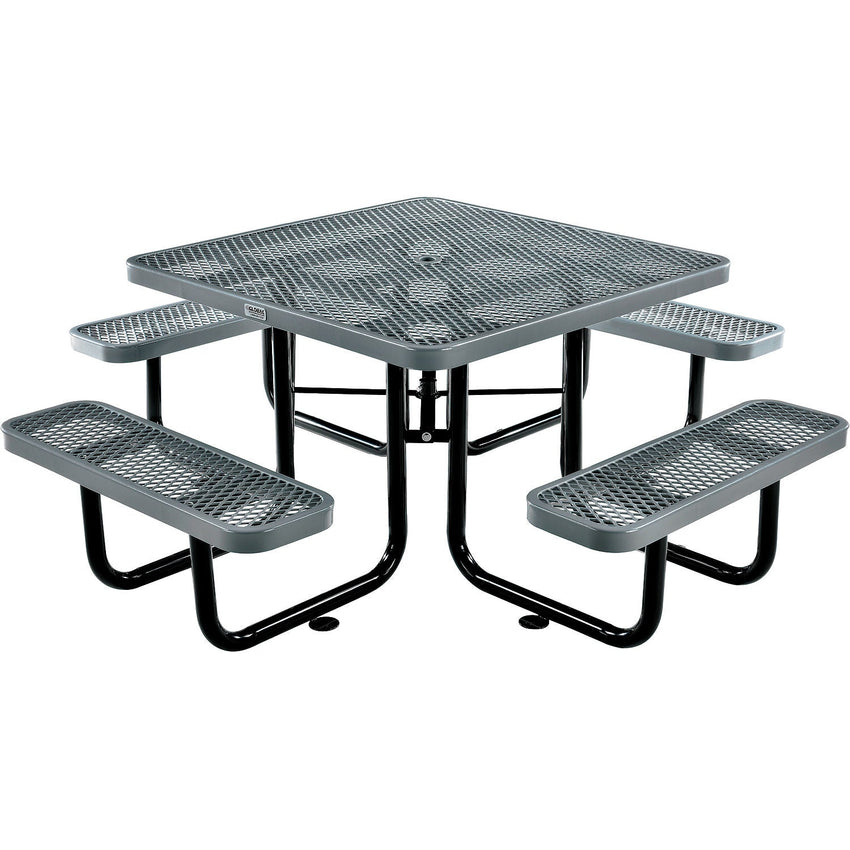 Global Industrial 46" Square Picnic Table, Expanded Metal (GLB - 277151) - SchoolOutlet