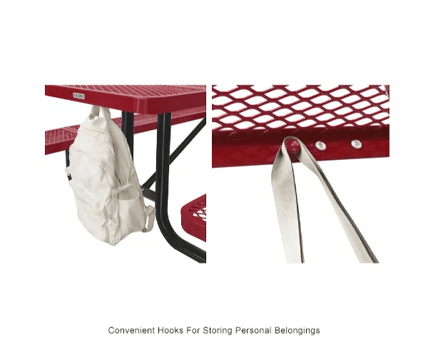 Global Industrial 46" Square Picnic Table, Expanded Metal (GLB - 277151) - SchoolOutlet