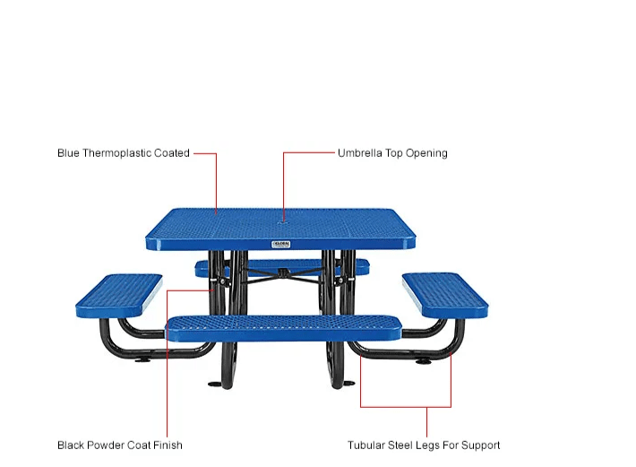 Global Industrial 46" Square Kids Picnic Table Expanded Metal (GLB - 277151K) - SchoolOutlet