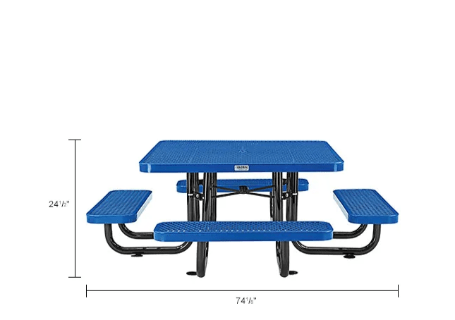 Global Industrial 46" Square Kids Picnic Table Expanded Metal (GLB - 277151K) - SchoolOutlet