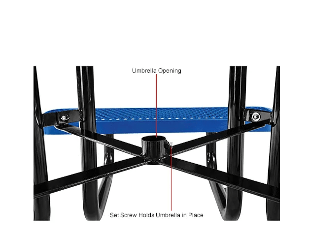 Global Industrial 46" Square Kids Picnic Table Expanded Metal (GLB - 277151K) - SchoolOutlet