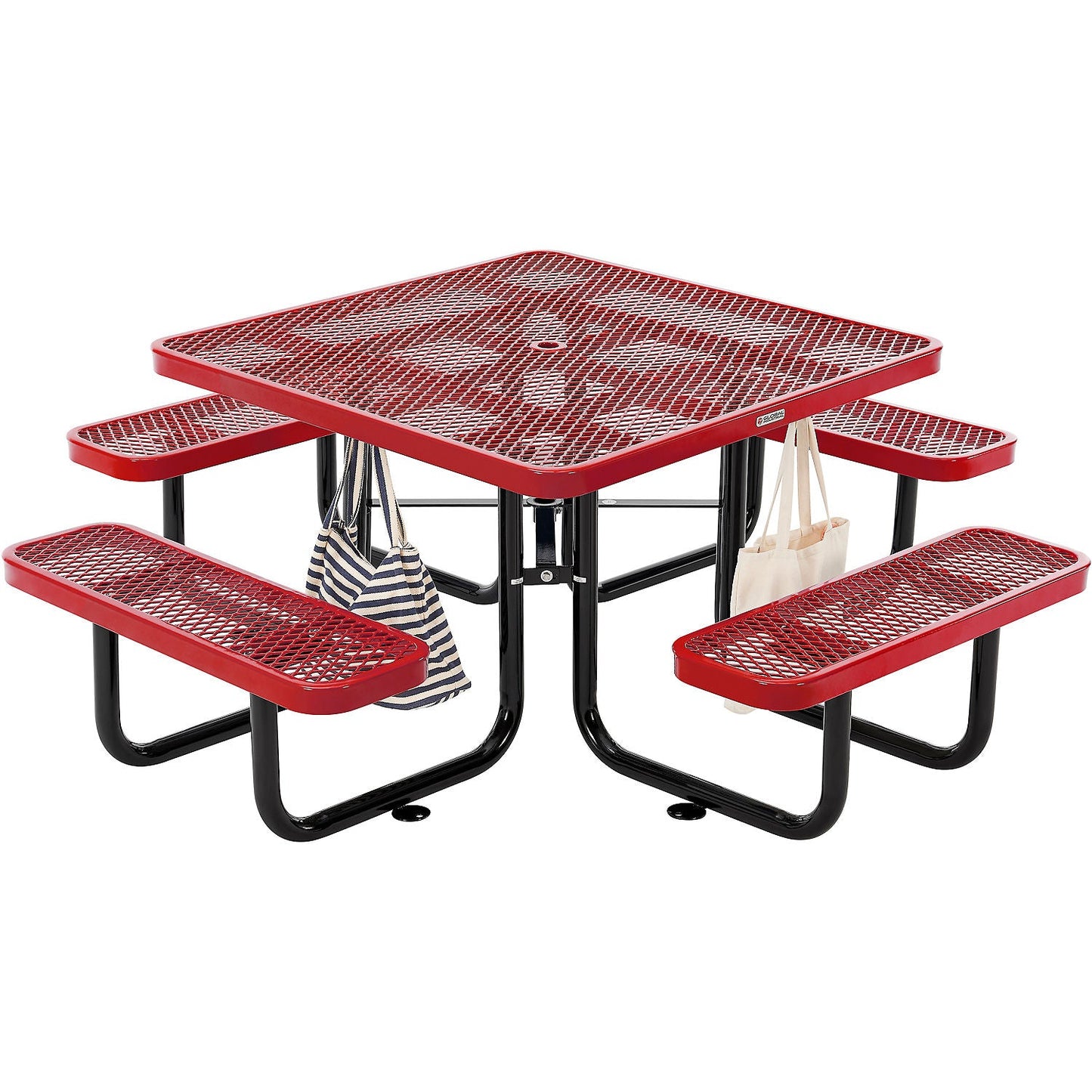 Global Industrial 46" Square Picnic Table, Expanded Metal (GLB - 277151) - SchoolOutlet