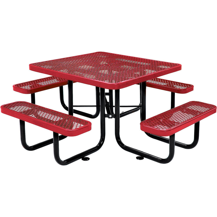 Global Industrial 46" Square Picnic Table, Expanded Metal (GLB - 277151) - SchoolOutlet