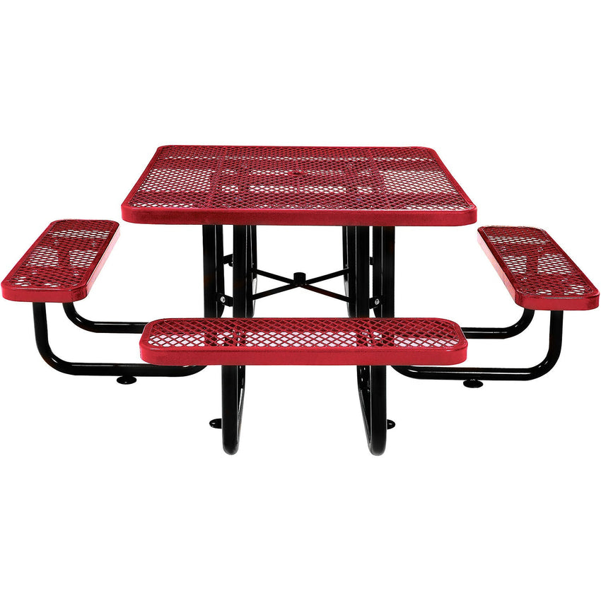 Global Industrial 46" Square Picnic Table, Expanded Metal (GLB - 277151) - SchoolOutlet