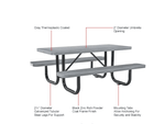 Global Industrial 6' Rectangular Picnic Table, Expanded Metal (GLB - 277152) - SchoolOutlet