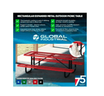 Global Industrial 6' Rectangular Picnic Table, Expanded Metal (GLB - 277152) - SchoolOutlet