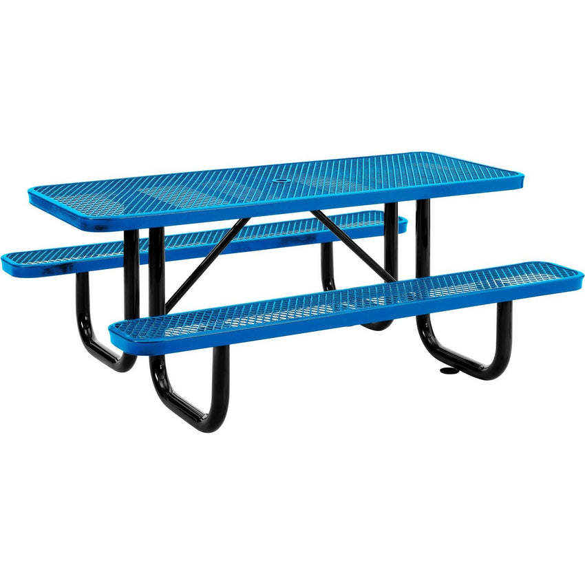 Global Industrial 6' Rectangular Picnic Table, Expanded Metal (GLB - 277152) - SchoolOutlet