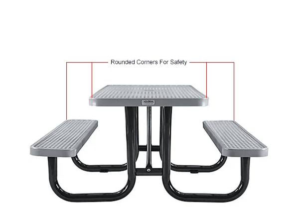 Global Industrial 6' Rectangular Picnic Table, Expanded Metal (GLB - 277152) - SchoolOutlet