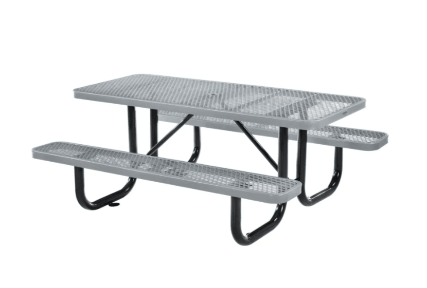 Global Industrial 6' Rectangular Picnic Table, Expanded Metal (GLB - 277152) - SchoolOutlet