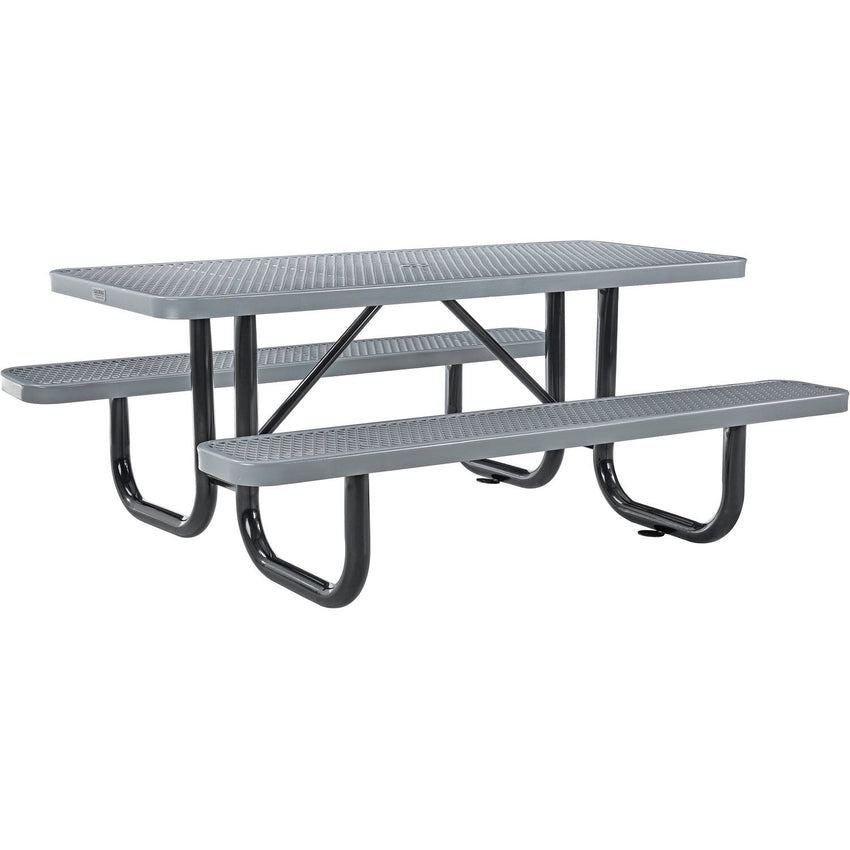 Global Industrial 6' Rectangular Picnic Table, Expanded Metal (GLB - 277152) - SchoolOutlet