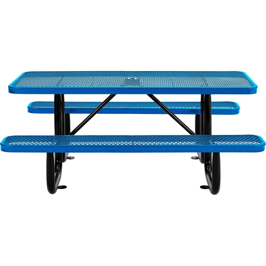 Global Industrial 6' Rectangular Picnic Table, Expanded Metal (GLB - 277152) - SchoolOutlet