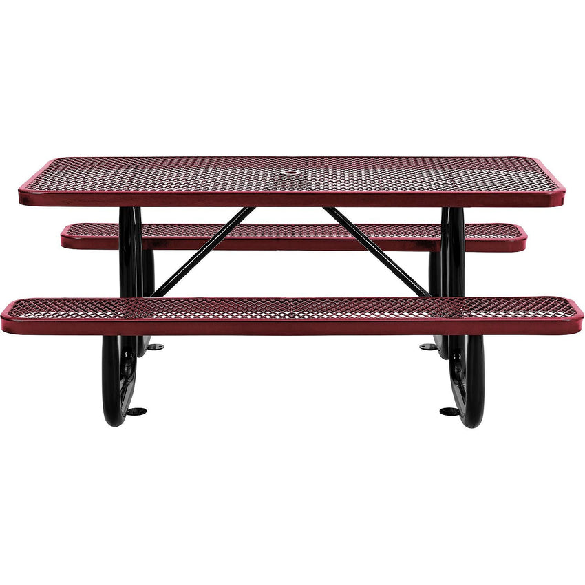 Global Industrial 6' Rectangular Picnic Table, Expanded Metal (GLB - 277152) - SchoolOutlet