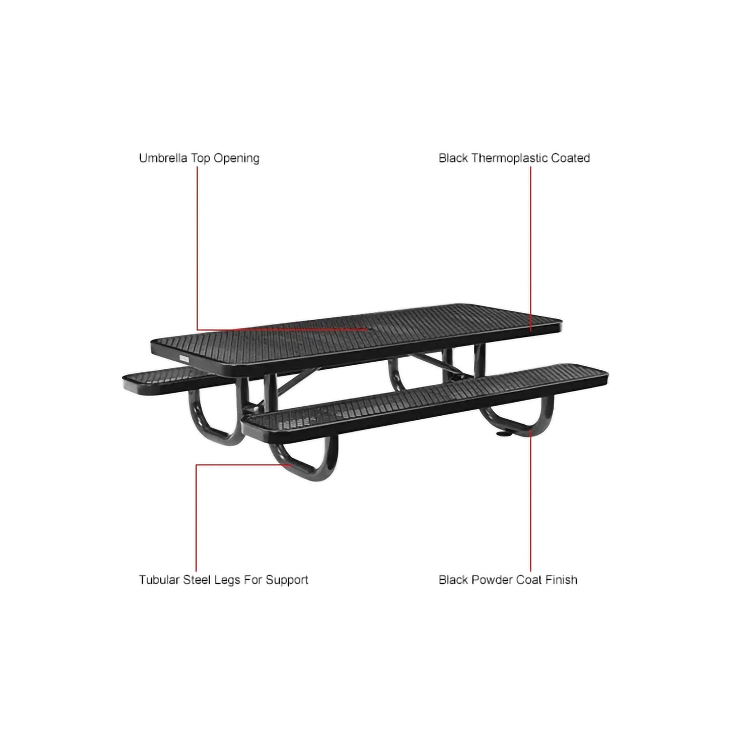 Global Industrial 6' Rectangular Kids Picnic Table, Expanded Metal (GLB - 277152K) - SchoolOutlet