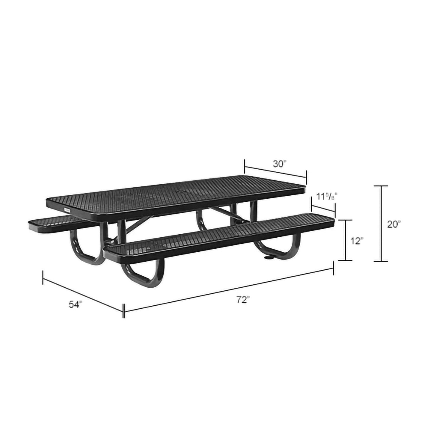 Global Industrial 6' Rectangular Kids Picnic Table, Expanded Metal (GLB - 277152K) - SchoolOutlet