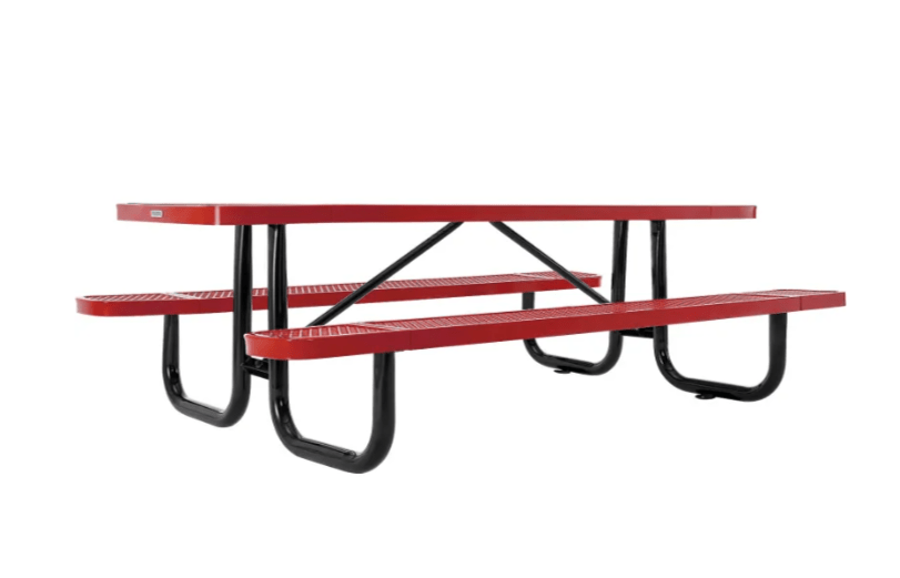 Global Industrial 8' Rectangular Picnic Table, Expanded Metal (GLB - 277153) - SchoolOutlet