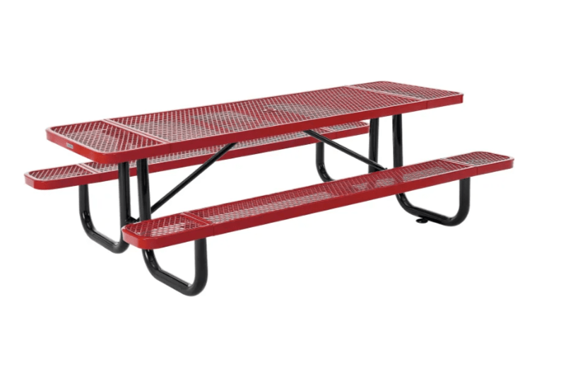 Global Industrial 8' Rectangular Picnic Table, Expanded Metal (GLB - 277153) - SchoolOutlet