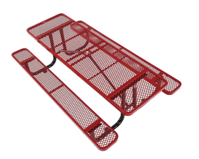 Global Industrial 8' Rectangular Picnic Table, Expanded Metal (GLB - 277153) - SchoolOutlet