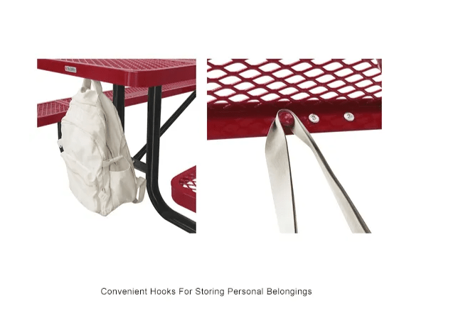 Global Industrial 8' Rectangular Picnic Table, Expanded Metal (GLB - 277153) - SchoolOutlet