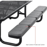 Global Industrial 8' Rectangular Picnic Table w/ Seat Cushions, Expanded Metal (GLB - 277153XXXKD) - SchoolOutlet