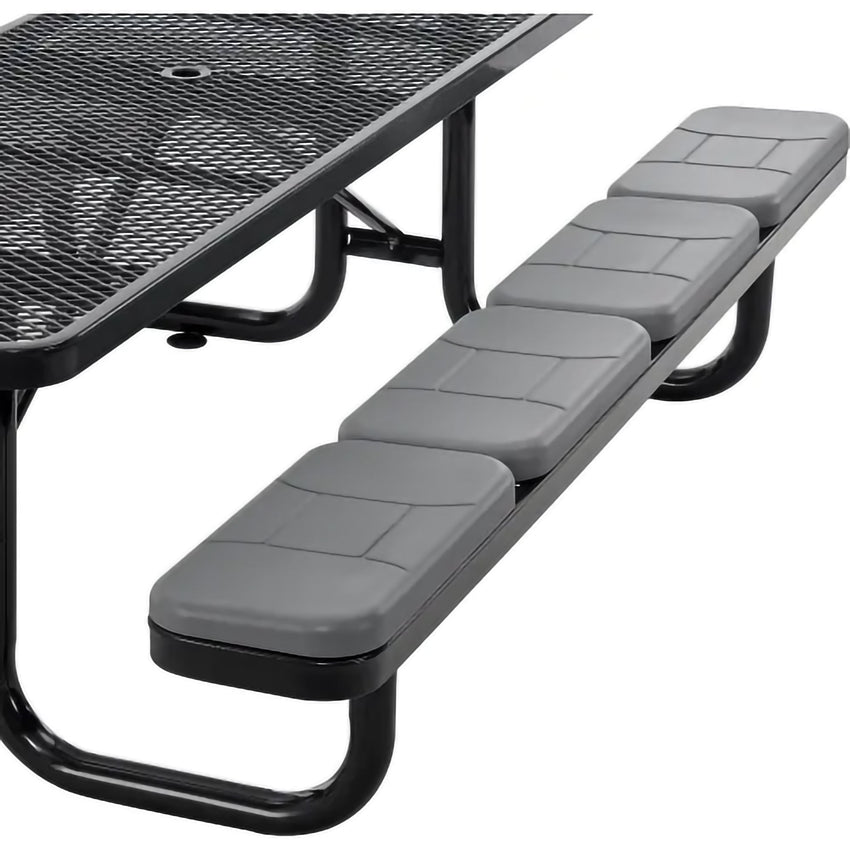 Global Industrial 8' Rectangular Picnic Table w/ Seat Cushions, Expanded Metal (GLB - 277153XXXKD) - SchoolOutlet