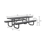 Global Industrial 8' Rectangular Picnic Table w/ Seat Cushions, Expanded Metal (GLB - 277153XXXKD) - SchoolOutlet