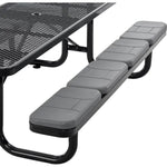 Global Industrial 8' Rectangular Picnic Table w/ Seat Cushions, Expanded Metal (GLB - 277153XXXKD) - SchoolOutlet