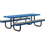 Global Industrial 8' Rectangular Picnic Table w/ Seat Cushions, Expanded Metal (GLB - 277153XXXKD) - SchoolOutlet