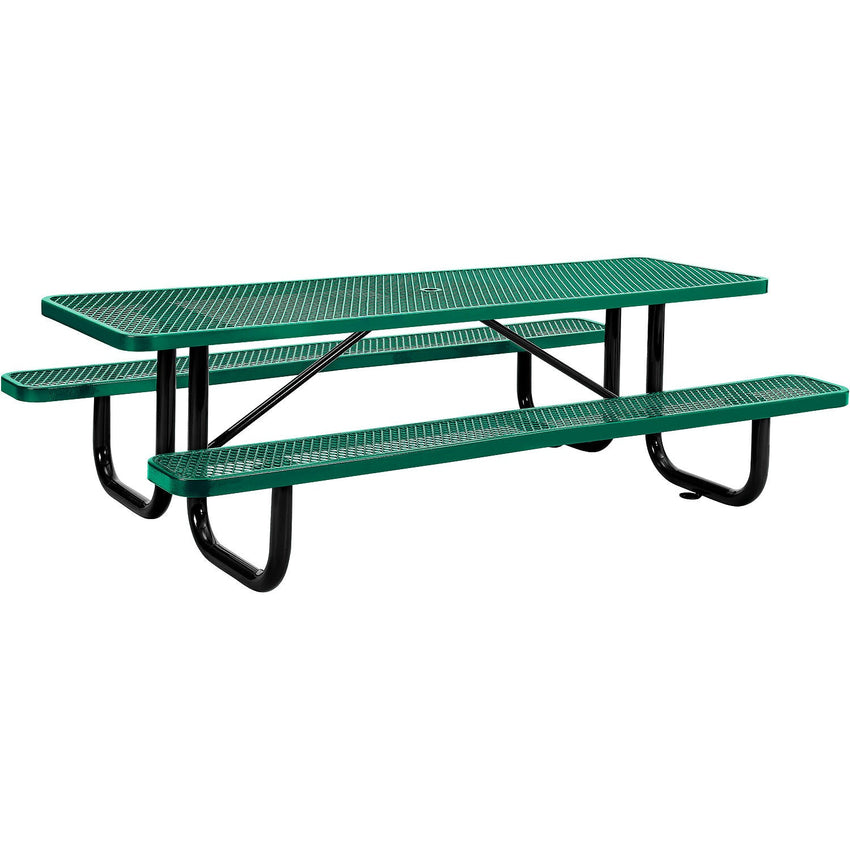 Global Industrial 8' Rectangular Picnic Table, Expanded Metal (GLB - 277153) - SchoolOutlet
