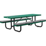 Global Industrial 8' Rectangular Picnic Table w/ Seat Cushions, Expanded Metal (GLB - 277153XXXKD) - SchoolOutlet