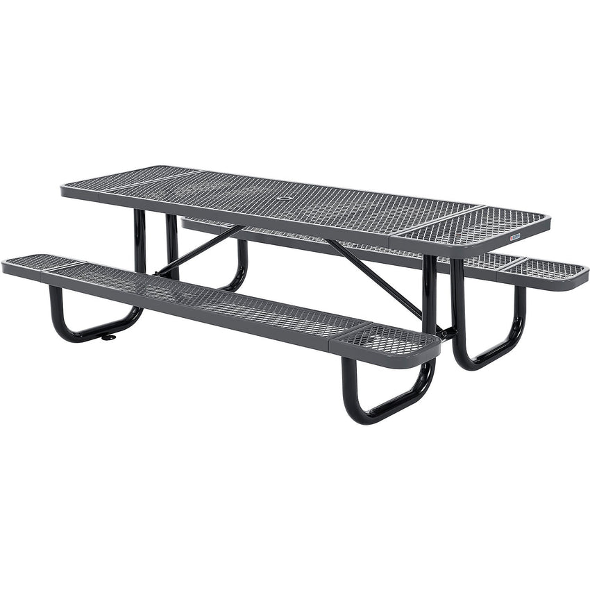 Global Industrial 8' Rectangular Picnic Table, Expanded Metal (GLB - 277153) - SchoolOutlet