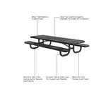 Global Industrial 8' Rectangular Kids Picnic Table, Expanded Metal (GLB - 277153K) - SchoolOutlet
