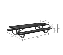 Global Industrial 8' Rectangular Kids Picnic Table, Expanded Metal (GLB-277153K)