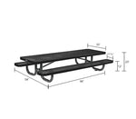 Global Industrial 8' Rectangular Kids Picnic Table, Expanded Metal (GLB - 277153K) - SchoolOutlet