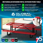 Global Industrial 8' Rectangular Kids Picnic Table, Expanded Metal (GLB - 277153K) - SchoolOutlet