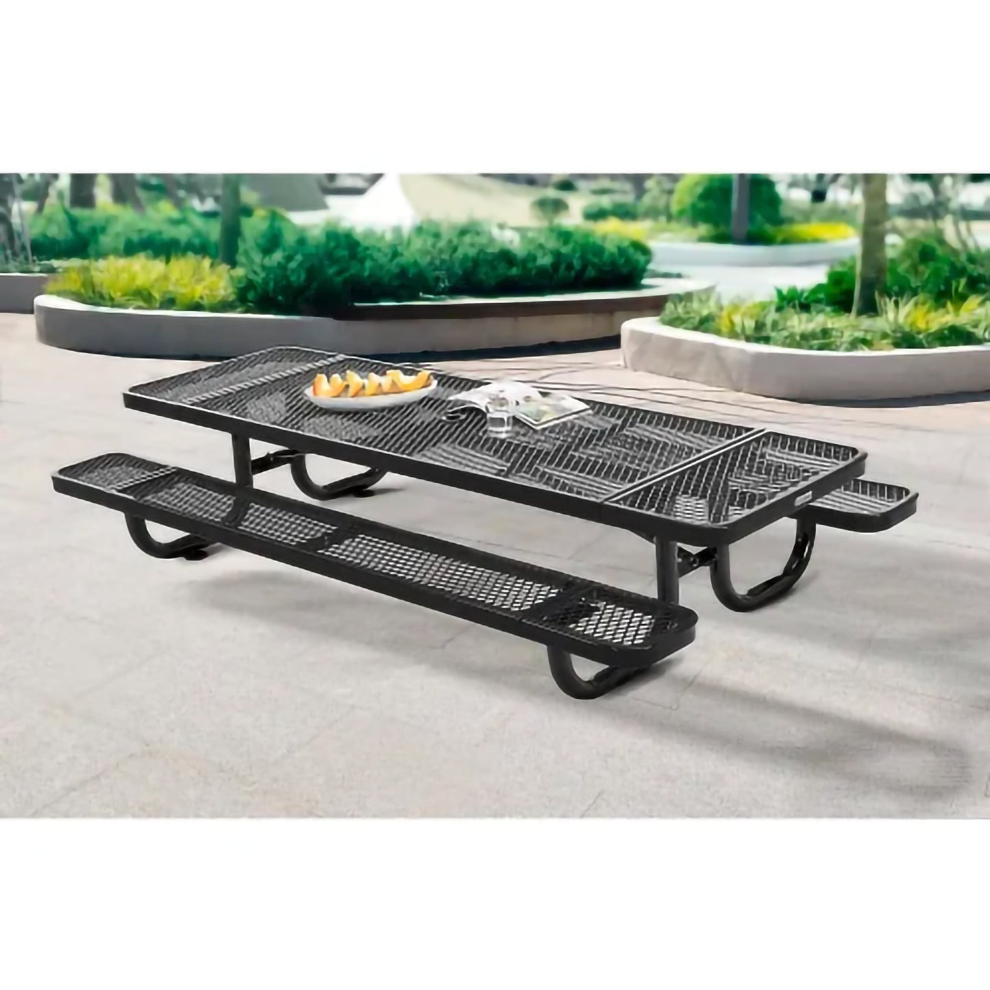 Global Industrial 8' Rectangular Kids Picnic Table, Expanded Metal (GLB - 277153K) - SchoolOutlet