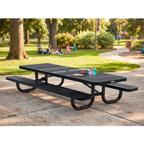 Global Industrial 8' Rectangular Kids Picnic Table, Expanded Metal (GLB - 277153K) - SchoolOutlet