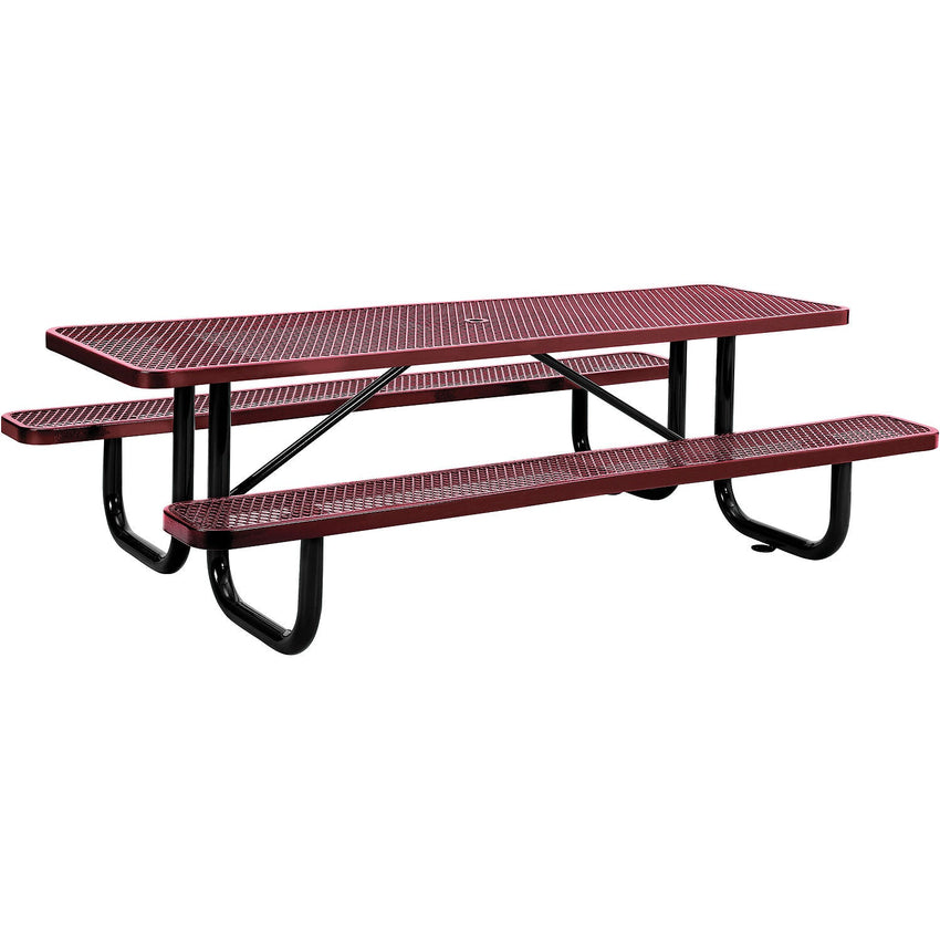 Global Industrial 8' Rectangular Picnic Table, Expanded Metal (GLB - 277153) - SchoolOutlet