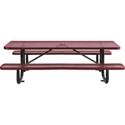 Global Industrial 8' Rectangular Picnic Table, Expanded Metal (GLB-277153)