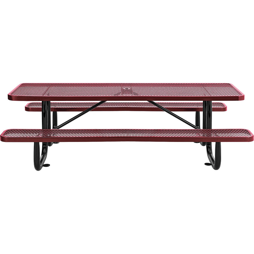 Global Industrial 8' Rectangular Picnic Table, Expanded Metal (GLB - 277153) - SchoolOutlet