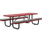 Global Industrial 8' Rectangular Picnic Table w/ Seat Cushions, Expanded Metal (GLB - 277153XXXKD) - SchoolOutlet
