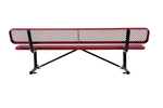 Global Industrial 8' Outdoor Steel Bench w/ Backrest Expanded Metal (GLB - 277155) - SchoolOutlet