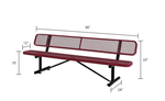 Global Industrial 8' Outdoor Steel Bench w/ Backrest Expanded Metal (GLB - 277155) - SchoolOutlet