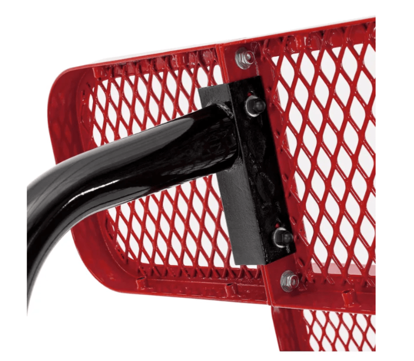 Global Industrial 8' Outdoor Steel Bench w/ Backrest Expanded Metal (GLB - 277155) - SchoolOutlet
