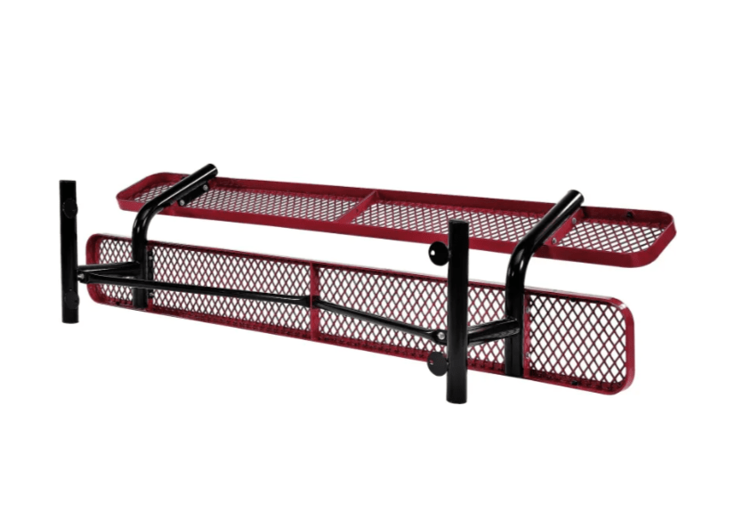 Global Industrial 8' Outdoor Steel Bench w/ Backrest Expanded Metal (GLB - 277155) - SchoolOutlet