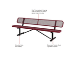 Global Industrial 8' Outdoor Steel Bench w/ Backrest Expanded Metal (GLB - 277155) - SchoolOutlet