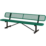 Global Industrial 8' Outdoor Steel Bench w/ Backrest Expanded Metal (GLB - 277155) - SchoolOutlet