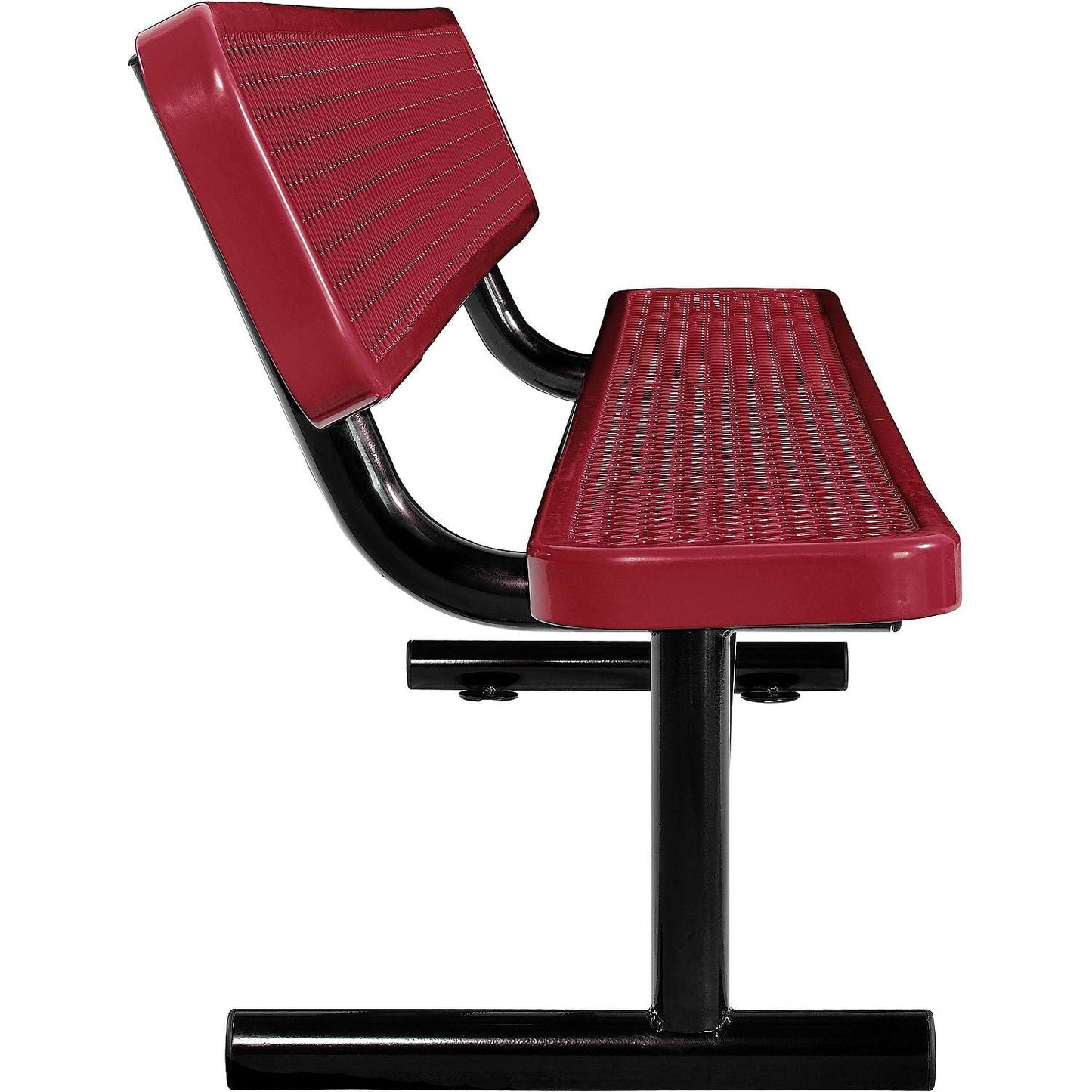 Global Industrial 8' Outdoor Steel Bench w/ Backrest Expanded Metal (GLB - 277155) - SchoolOutlet