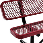 Global Industrial 8' Outdoor Steel Bench w/ Backrest Expanded Metal (GLB - 277155) - SchoolOutlet